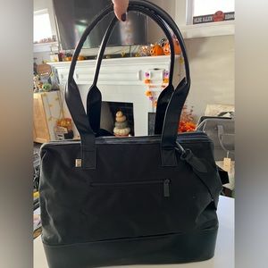 Beis Weekender Convertible Bag - Black, Removable Shoe Storage, Trolley Pocket
